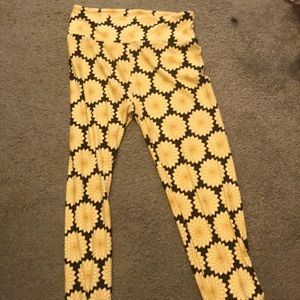 Yellow Flowers LulaRoe Pants